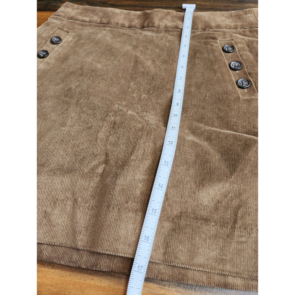 BANANA REPUBLIC NWT Brown Corduroy Mini Skirt Button Pockets 4 Petite MSRP$59.50 - Picture 6 of 12